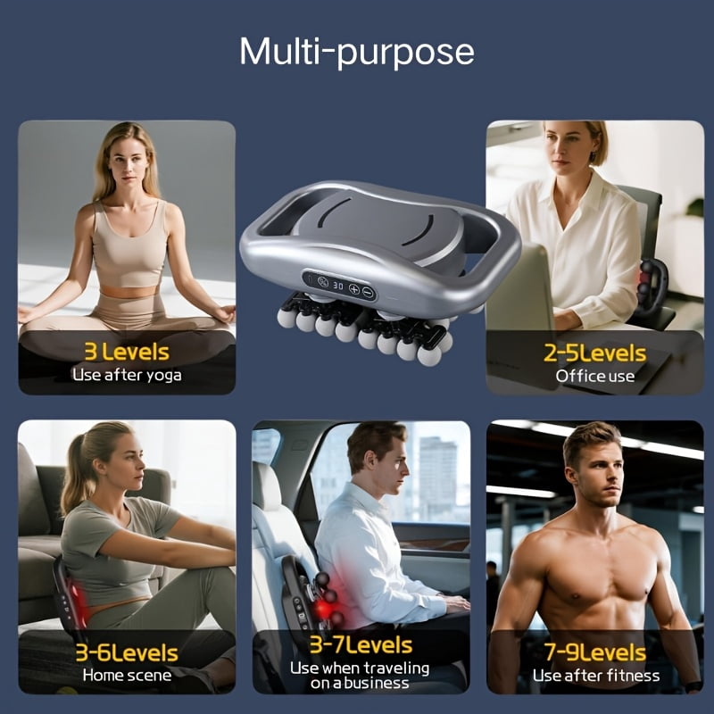 42-Head USB Charging Massage Gun, 9 Modes & 9 Speeds, Ergonomic Design for Neck, Back and Leg Muscle Relief, Portable Massager for Fitness Enthusiasts and Gifting