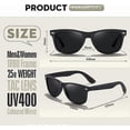 thumbnail image 3 of Polarised-Sunglasses-UV400-Protection Rectangular Sunglasses Retro Black Sun Glasses Unisex Classic Ultralight Shades 1pcs, 3 of 4