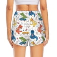 thumbnail image 4 of Vsdgher Dinosaur (2) Print Women's Running Double Layer Shorts High Waisted with Pockets Elastic Yoga Workout Athletic Gym Sports, 4 of 8