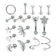 thumbnail image 1 of 17 piezas de pendientes de oreja de acero inoxidable Zulema Studs para hombres y mujeres, 1 of 8