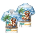 thumbnail image 3 of Brittany Spaniel Hello Summer Beach Theme with Sunglasses and Tropical Cocktail Hawaiian Shirt Breathable Summer Unisex Merch Brittany Dog Lover Gifts Idea - 00009, 3 of 6