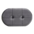 thumbnail image 4 of Bowery Hill Grey Velvet Fabric Upholstered Wood Ottoman, 4 of 8
