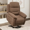 thumbnail image 3 of Costway Power Lift Recliner Chair Sofa w/ Side Pocket & Remote Control Brown, 3 of 11