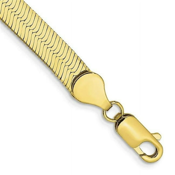 Primal Gold 10 Karat Yellow Gold 5.5mm Silky Herringbone Chain Bracelet