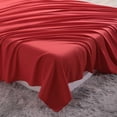 thumbnail image 4 of Super Soft 1800 Count Microfiber Flat Sheet, Durable and Anti-fading Bed Top Sheet with Hem, Twin, 66 x 96 Inches, Wine Red, 4 of 5