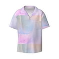 thumbnail image 2 of Lsque Rainbow print Men's Cuban Collar Short Sleeve Shirt Summer Beachwear Casual Button Down Fashionable Vacation Leisure Shirt-X-Large, 2 of 7
