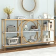 thumbnail image 4 of Gymax 3-Tier Console Table w/ Faux Wood Grain Storage Shelves for Hallway Living Room White, 4 of 10