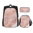 thumbnail image 1 of Disketp Rose Gold Glitter Splatter Mochila Estampada de Gran Capacidad con Lonchera y Estuche, Set de 3 Piezas para Estudiantes, 1 of 7