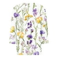 thumbnail image 3 of cocolona Womens 3/4 Sleeve Tops 2025 Fall V Neck Lightweight Shirts Business Casual Work Blouse Fashion Floral Print T-shirts, 3 of 6