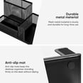 thumbnail image 6 of SHBOTO Mesh Desk Organizer Office Supplies Caddy with Pencil Holder and Storage Baskets for Desktop Accessories, 3 Compartments, Black, 6 of 7