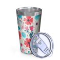 thumbnail image 2 of 16oz Tumblers Pioneer Flower Floral Print Pattern Stainless Steel Vacuum Insulated Double Wall Travel Tumbler Cups Mug with Lid and Straw,Cleaning Brush for Coffee,Tea, 2 of 4