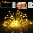 thumbnail image 3 of Guirnalda de luces navideñas con pilas, resistente al agua, 8 modos, mando a distancia, 50 LED, 100 LED, luces interiores, luces parpadeantes de cobre, 3 of 5