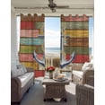 thumbnail image 6 of Nautical Anchor Blackout Curtains for Bedroom Living Room Darkening Curtains 63 Inches Long Country Vintage Colorful Wooden Plank Window Curtain 2 Panels Set Window Treatment Grommet Drapes 42"x63", 6 of 9