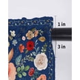 thumbnail image 6 of Navy Blue Flowers Tier Curtains 45 Inch Length,Sheer Curtains for Bedroom Living Room Window Spring Vintage Floral Leaves Farmhouse Small Half Window Kitchen Curtains & Drapes 27.5"x45" 2 Panels, 6 of 6