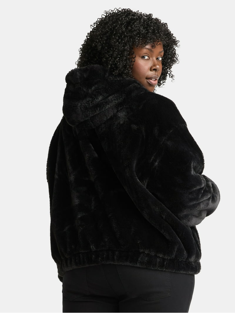 ブラック THEREDTHREAD S fur hooded jacket DALLAS K - K125501 Black – Rudsak