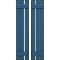 Ekena Millwork 11 1/2"W x 76"H Americraft Three Board (2 Batten) Exterior Real Wood Spaced Board-n-Batten Shutters (Per Pair), Sojourn Blue