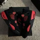 thumbnail image 2 of Ni - ke Air Jordan 4 Red Thunder Retro Sneakers 2022 Size 7Y GS Black, 2 of 5