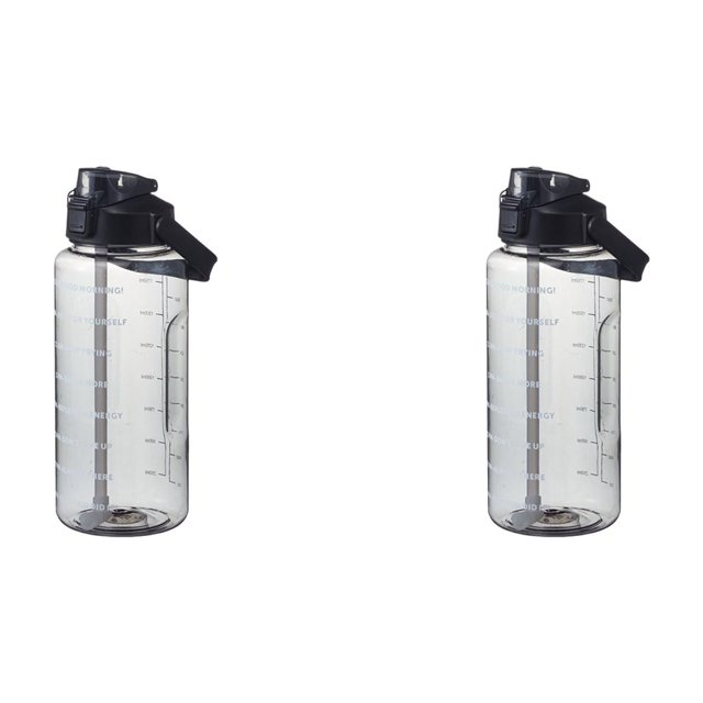 (Lot de 2) Rinsvye Gobelet d'Eau de Sport Grande Capacité Gobelet en Plastique Résistant à la Chaleur avec Paille Gobelet Réseau Rouge Entraînement Physique Bouilloire Surdimensionnée Oui et Non Portera l'Indice de Temps Convient pour Entraînement Physique Gym et Sport de Plein Air