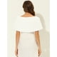 thumbnail image 4 of Elegante chal de piel sintética para mujer con cinta de lazo para novia, boda, fiesta, estola, encogimiento de hombros blanco S, 4 of 5