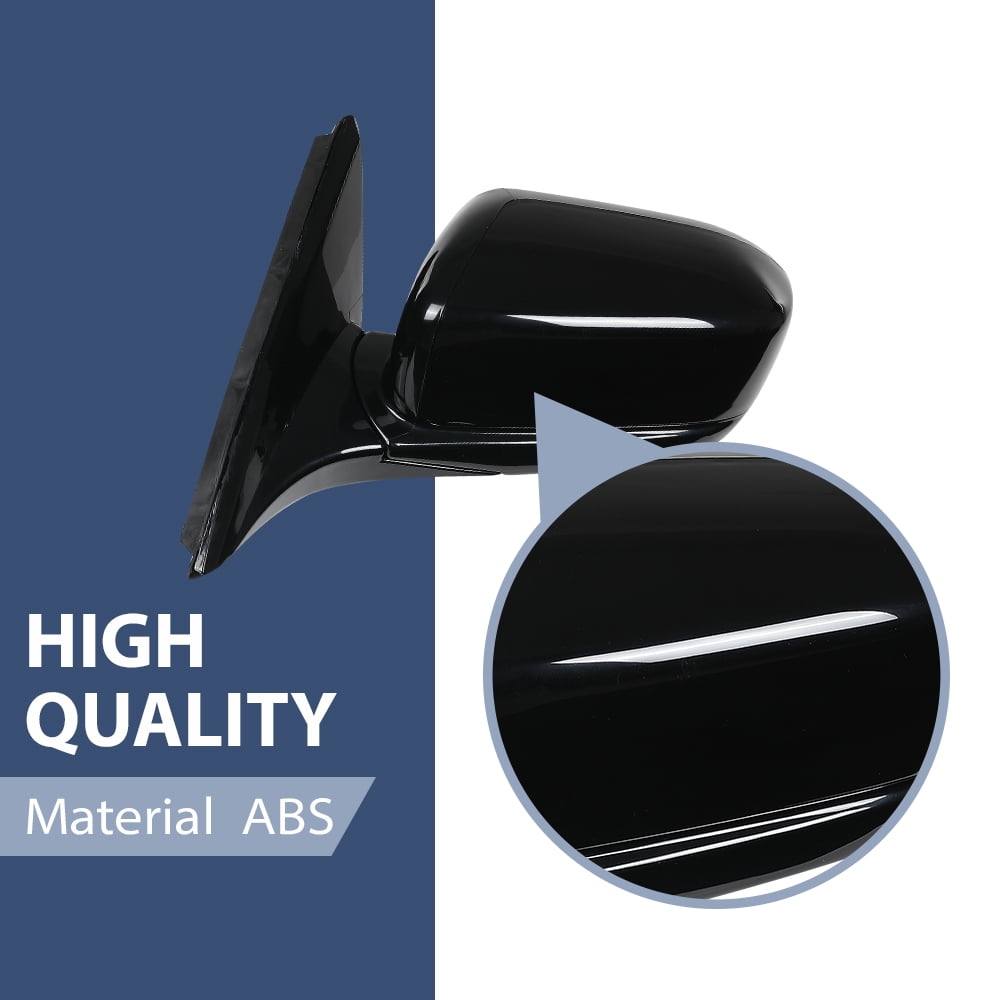 Power Mirror Front Driver Side Gloss Black Fit for Honda Accord 2003-2007 3-Pin Manual Folding