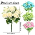 thumbnail image 3 of Verdsylv 6-Head Artificial Rose Bouquet, Cloth Flower Plant Arrangement for Wedding Bridal Party, Home Living Room Decor, Table Centerpieces, and Anniversary Celebration, Green, 3 of 9