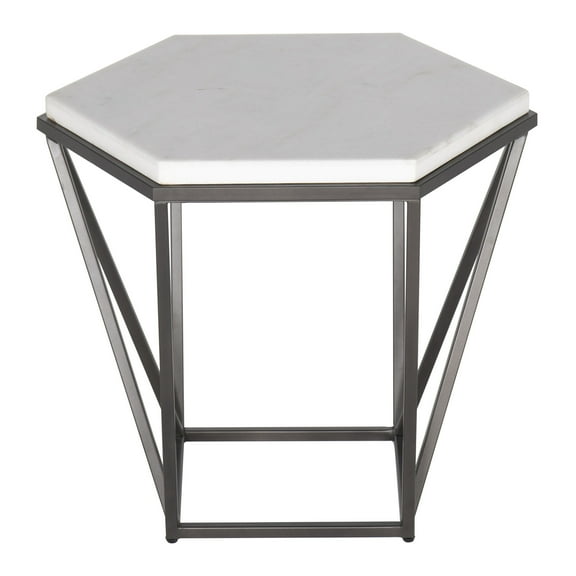 Steve Silver Corvus Genuine White Marble Top End Table