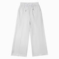thumbnail image 5 of NOLDARES Girls Sweatpants Front Seam Drawstring High Waist Wide Leg Sweat Pants Baggy Causal Kids High Waisted(White,10-12 Y), 5 of 5