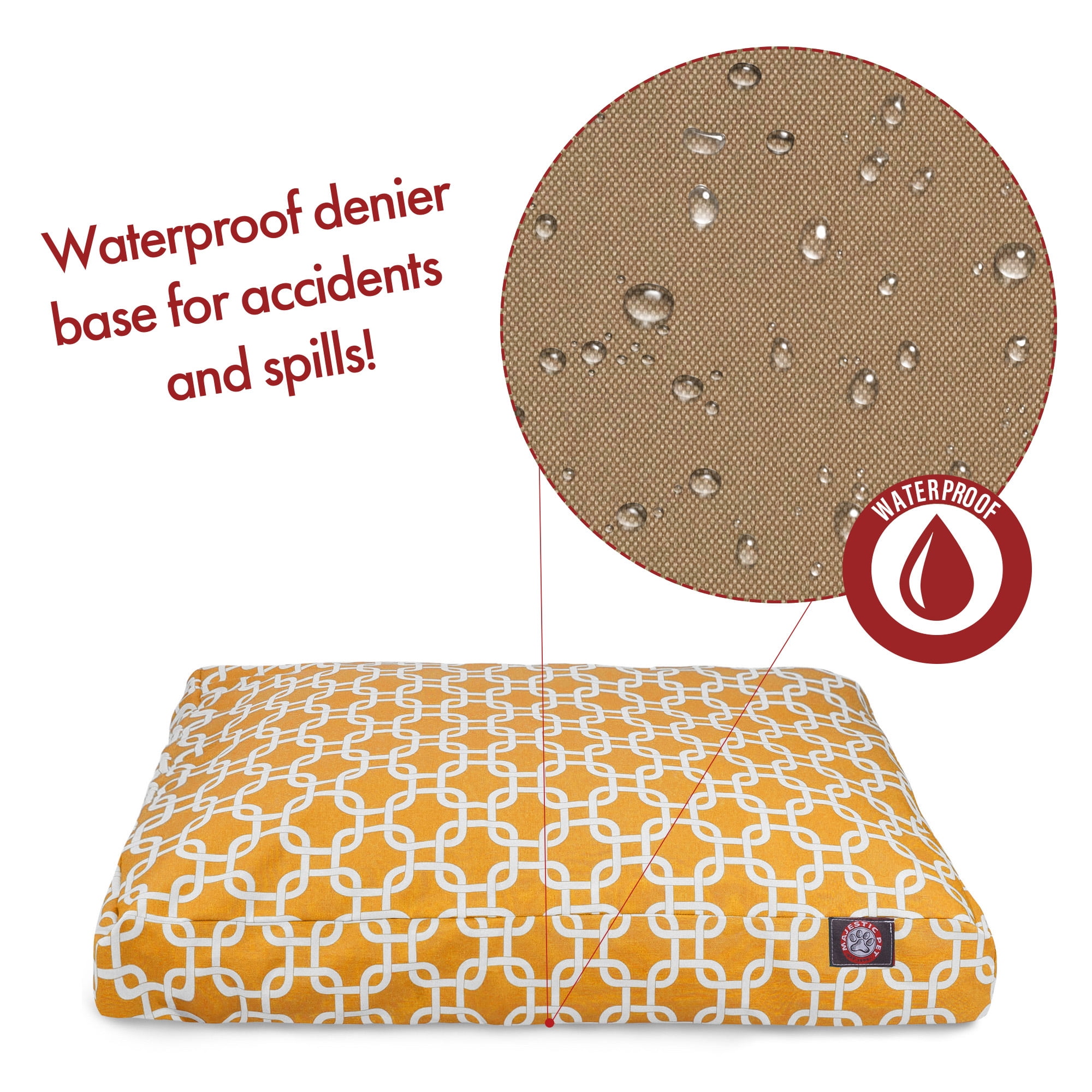 Majestic Pet | Links Rectangle Pet Bed For Dogs, Removable Cover, Yellow, Small