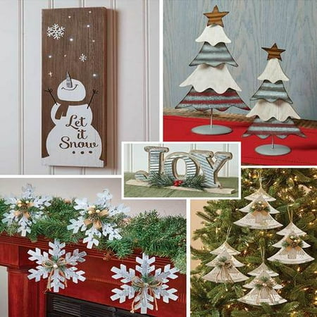 - Tokogingseng Farmhouse Country Christmas Let It Snow Lighted Wall Art