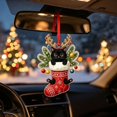 thumbnail image 6 of Christmas Acrylic Ornament, Flat Christmas Stocking Decoration, Clear Hanging Pendant, Cute Tree Ornament, Reusable Holiday Party Decor, 3.14 x 1.18 inch for Home Indoor, 6 of 7