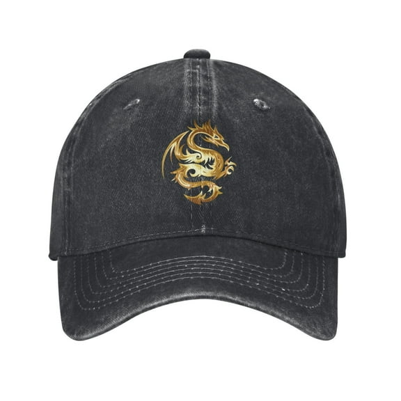 Gold Dragon Baseball Cap Men'S Women'S Fashion Hat Vintage Adjustable Unisex Casquette
