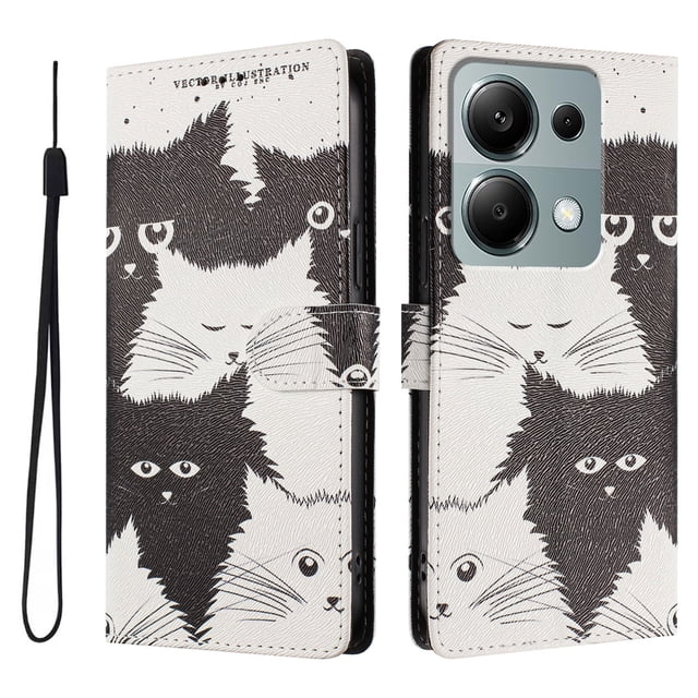 FOXDOCK Funda Tipo Cartera para Xiaomi Redmi Note 13 Pro 4G con Soporte y Correa – Diseño de Patrones Lindos