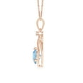 thumbnail image 2 of ANGARA Natural Aquamarine Knotted Heart Pendant with Diamond in 14K Rose Gold for Women (Size-6mm) | March Birthstone, Birthday, Anniversary, Jewelry Gift for Women | Natural Aquamarine Necklace, 2 of 8