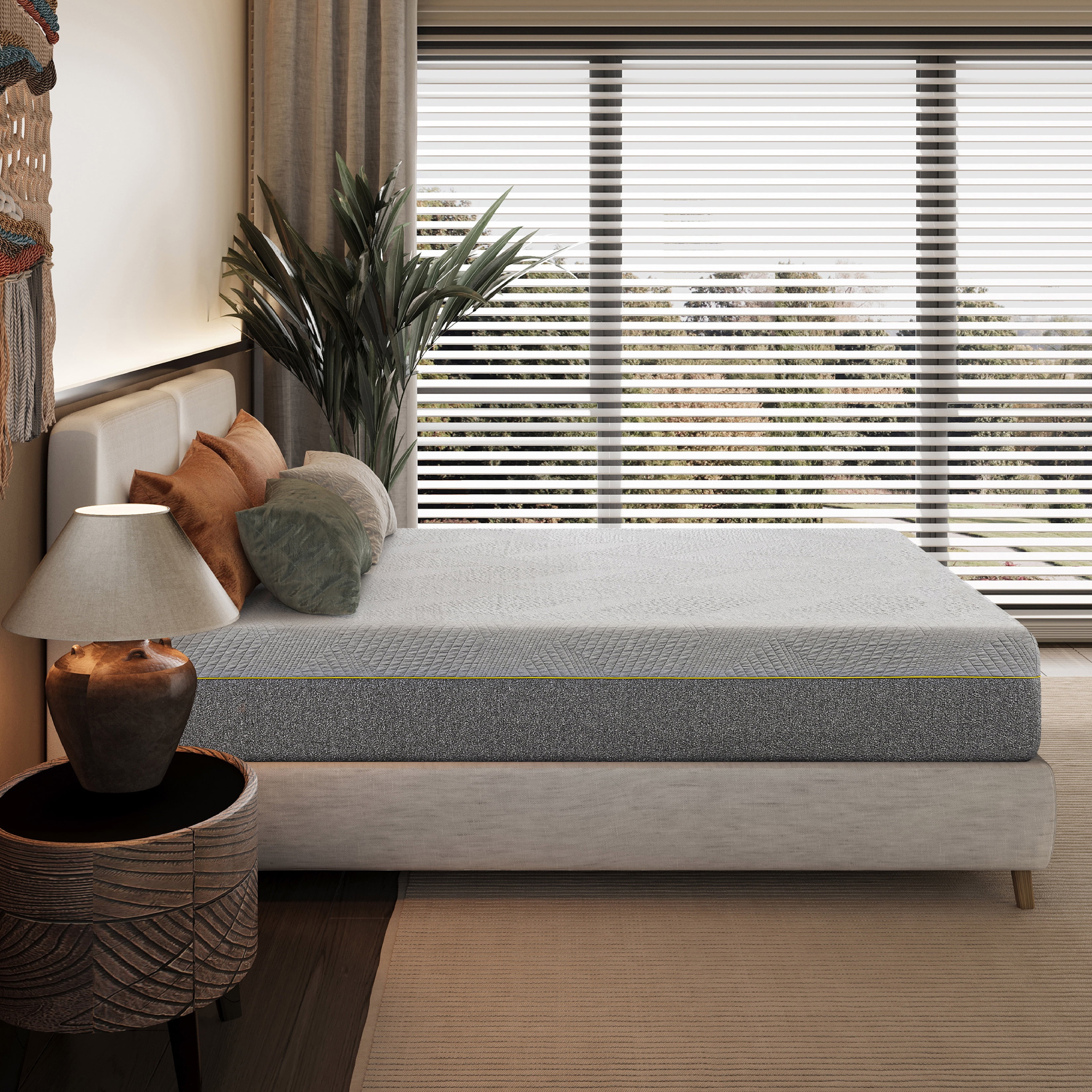 MLILY Ego Gray 12 inch Twin XL Size Mattress, Gel Memory Foam Mattress in a Box