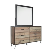New Classic Furniture Elk River Solid Wood Dressers with Mirror in Rustic White