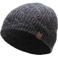 thumbnail image 2 of Dark Gray Soft Winter Cable Knit Beanie Short Skull Cap Ski Warm Hat, 2 of 5