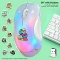 thumbnail image 3 of memzuoix Wireless Rechargeable LED Mouse, 2.4G with USB Receiver, 5-Button, 1200 DPI, Ambidextrous Design for PC, Laptop, Desktop, Chromebook, Mac –Green, 3 of 9