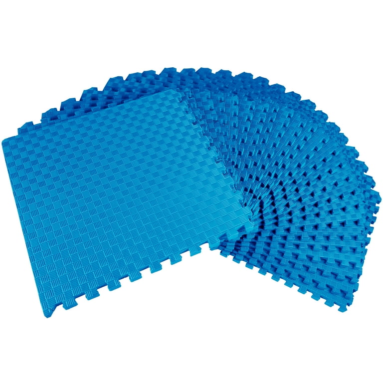 Prosourcefit Rubber Top Exercise Puzzle Mat 1/2-in 24sqft - Blue