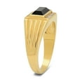 thumbnail image 2 of 11mm 14k Gold Plated CZ Flanked Baguette-Cut Black Simulated Onyx Ring, Size 10.5, 2 of 7