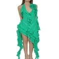 thumbnail image 2 of Robe Longue à Fleurs 3D pour Femmes Robe à Franges Florale Sans Manches Dos Ouvert à Franges Robe en Tulle Transparent, 2 of 5