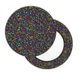 thumbnail image 2 of Qekee Musical Notes Print Velvet Round Bar Stool Seat Cover, Soft Foam Cushioned Protector with Non-Slip Backing for Kitchen, Office & Restaurant Chairs-14 inch, 2 of 7