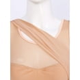 thumbnail image 4 of Miutii Women Contemporary Dance Costume Lyrical Dance Costume Illusion V-Neck Chiffon Flowy High-Low Orange Pink L, 4 of 8