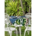 thumbnail image 4 of Round Outdoor Tablecloth With Umbrella Hole And Zipper– St. Patrick's Day Waterproof Patio Table Cover for Party, Picnic, Backyard, 60" Dia. , Green Shamrocks Rainbows White, 4 of 8