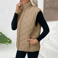 thumbnail image 5 of Xdegoge Puffer Vest for Women Trendy Loose Fit Lightweight Outwear Vest with Pockets Stand Collar Quilted Zip up Puffer Vest Lightweight Zip Quilted Vest Padded Gilet Chamarras Para Mujer Khaki L, 5 of 9