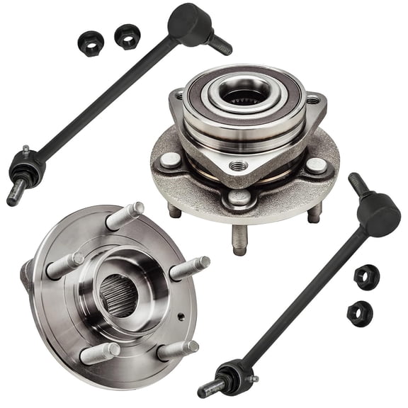 Detroit Axle - AWD Front 4pc Wheel Bearing Hubs Kit for 2013-2017 Cadillac ATS, 2 Wheel Bearing and Hubs 2 Sway Bar Links 2014 2015 2016