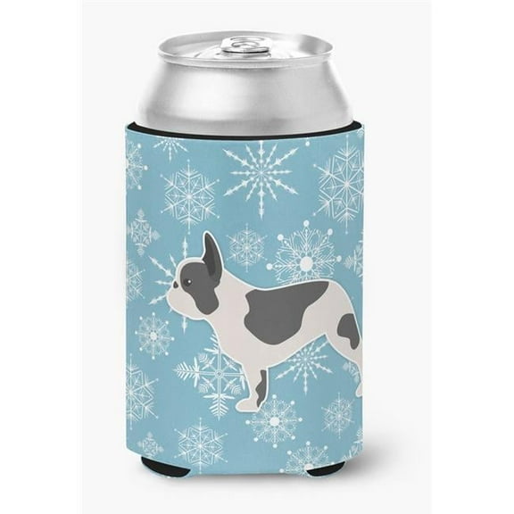 Winter Snowflake French Bulldog Can or Bottle Hugger