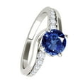 thumbnail image 3 of Aonejewelry 1.15 Ct. Halo Sapphire and Diamond Engagement Ring Crafted In 14k Solid White Gold, 3 of 4
