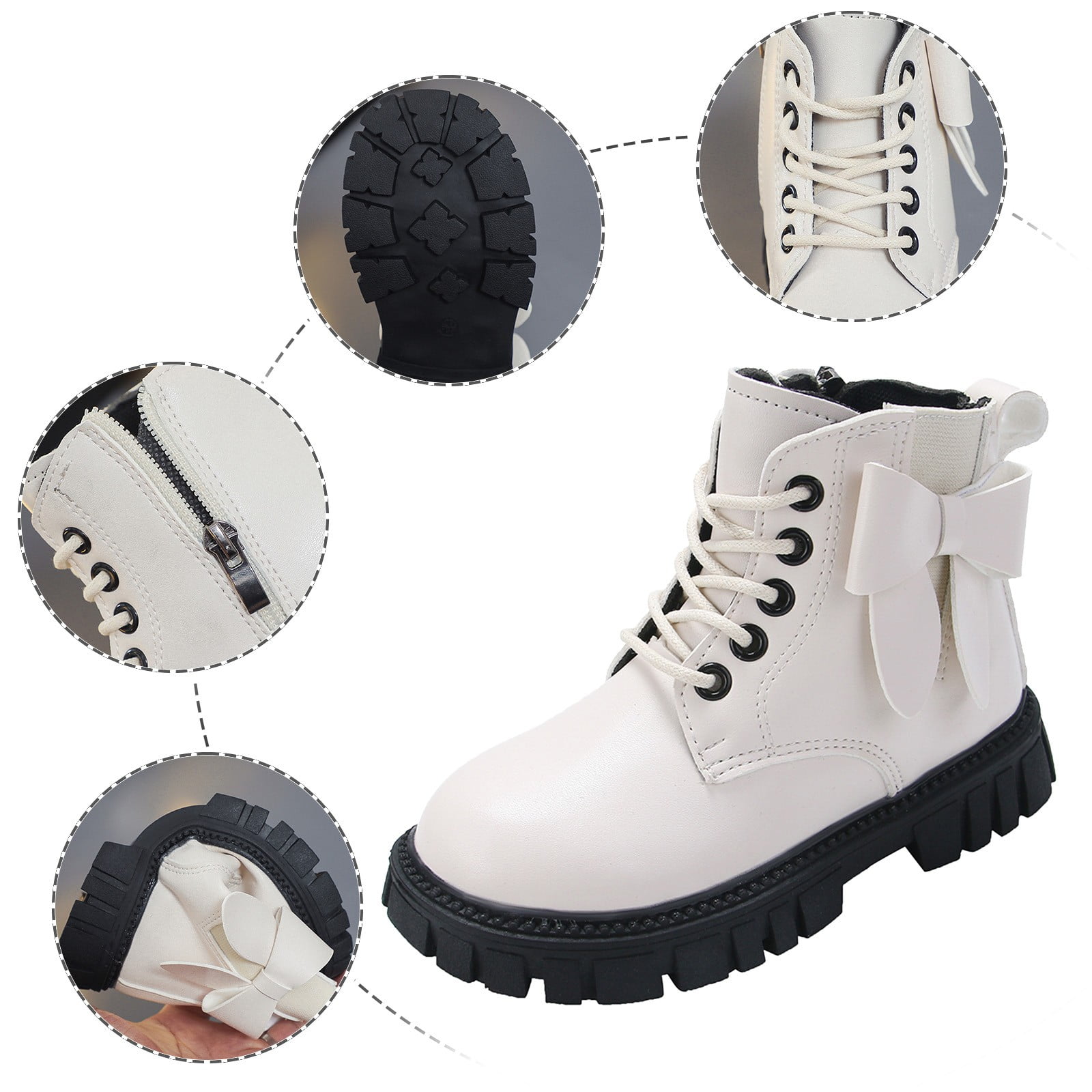 nsendm Girls Shoes Toddler Female Toddler Boots Girl Children Shoes Chunky Heel Ankle Boots Comfortable Soft Sole Casual Nude Boots Kids Water Boots