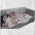 thumbnail image 6 of Funny Soft Flannel Fleece Throw Blanket, Colorful Animal Herd with Rainbow Stripes Digital Art Print Modern Safari, Cozy Plush for Indoor and Outdoor Use, 50" x 60", Multicolor, by Ambesonne, 6 of 6