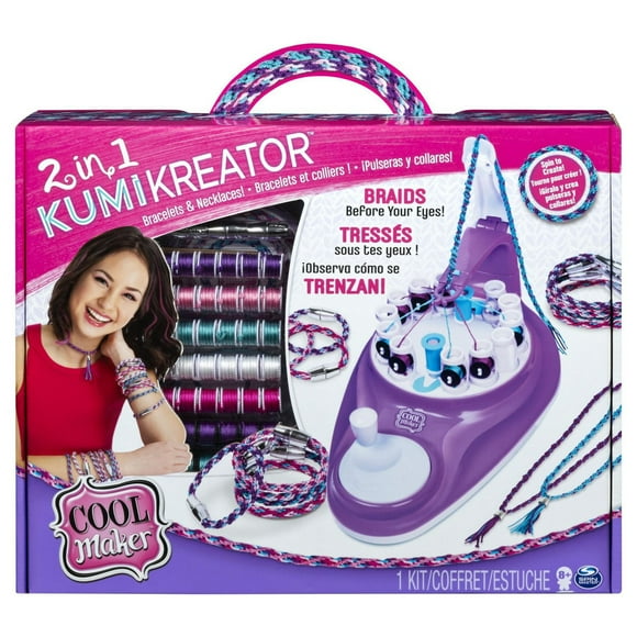 Cool Maker, 2-in-1 KumiKreator, Necklace and Friendship Bracelet Maker Activity Kit, for Ages 8 and Up